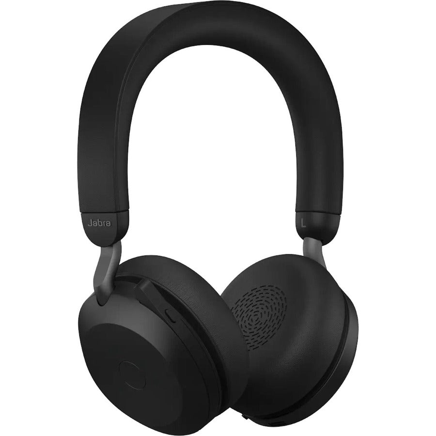 Jabra Evolve2 75 Wireless On-ear Stereo Headset - USB-C - For MS Teams - With Charging Stand - Black - Binaural - Ear-cup - 3000 cm - Bluetooth - 20 Hz to 20 kHz - MEMS Technology Microphone - Noise Cancelling — 27599-999-889