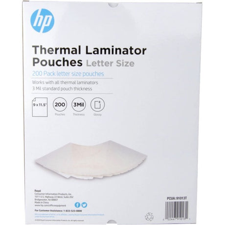 HP S200 Laminator Letter Size Pouches — 91013T