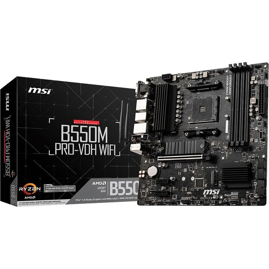 MSI B550M-VC WIFI Gaming Desktop Motherboard - AMD B550 Chipset - Socket AM4 - Micro ATX — B550MPROVCWIFI