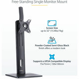 StarTech.com Free Standing Single Monitor Mount, Height Adjustable Ergonomic Monitor Desk Stand, For VESA Mount Displays up to 32" (15lb) — FPPNEUSTND