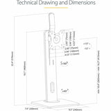 StarTech.com Free Standing Single Monitor Mount, Height Adjustable Ergonomic Monitor Desk Stand, For VESA Mount Displays up to 32" (15lb) — FPPNEUSTND