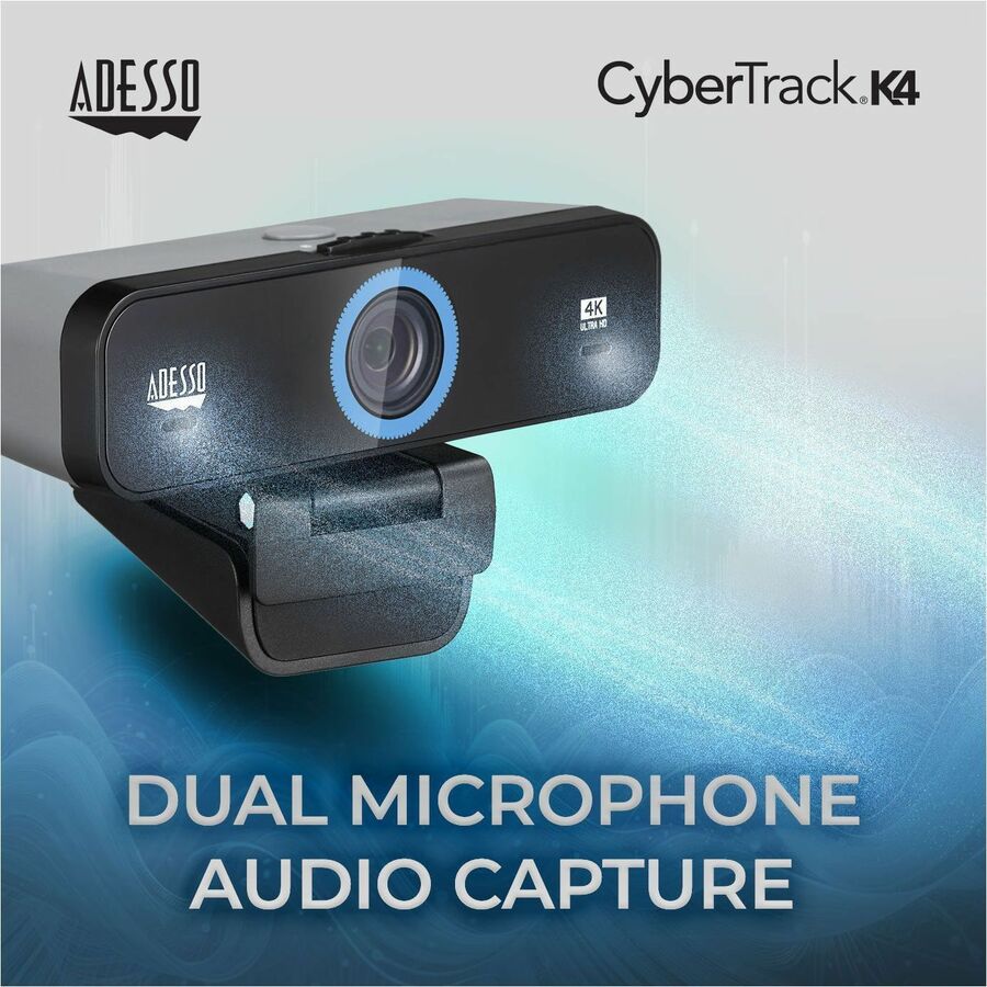 Adesso CyberTrack K4 Webcam - 8 Megapixel - 30 fps - USB 2.0 - 1 Each — CyberTrack K4