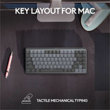 Logitech MX Mechanical Mini for Mac Wireless Illuminated Keyboard, Low-Profile Switches, Tactile Quiet Keys, Space Gray — 920-010831
