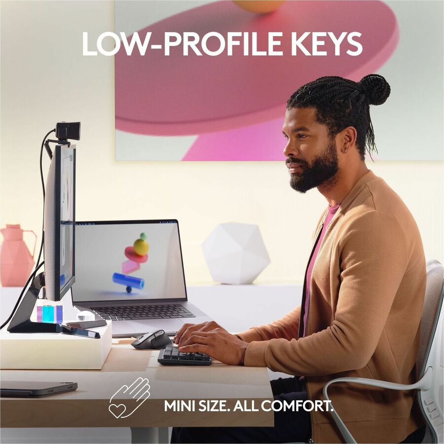 Logitech MX Mechanical Mini for Mac Wireless Illuminated Keyboard, Low-Profile Switches, Tactile Quiet Keys, Space Gray — 920-010831