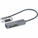 StarTech.com USB 3.0 Multi-Media Memory Card Reader, SD/microSD/CompactFlash, USB-C 5Gbps External Card Reader with Attached USB-A Adapter — FCREADMICRO3V2