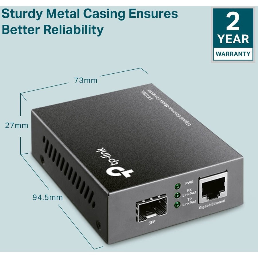 TP-LINK MC220L - Gigabit SFP to RJ45 Fiber Media Converter — MC220L