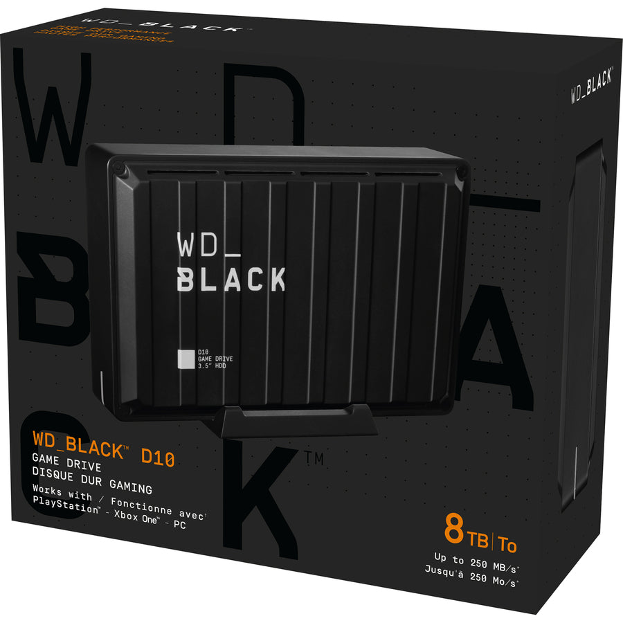 WD Black D10 WDBA3P0080HBK 8 TB Desktop Hard Drive - External - Black — WDBA3P0080HBK-NESN