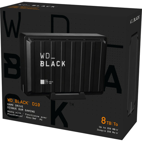 WD Black D10 WDBA3P0080HBK 8 TB Desktop Hard Drive - External - Black — WDBA3P0080HBK-NESN