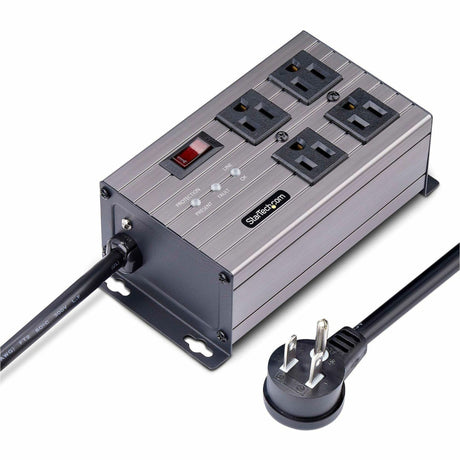 StarTech.com 4-Outlet Industrial Power Strip 125V/15A, EMI/RFI Isolation, Surge Protection, Mountable PDU, 8ft NEMA 5-15P Cord, UL Listed — 4N515S8-POWER-STRIP