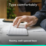 Logitech Keys-To-Go 2 Portable Bluetooth Keyboard for Tablet With Built-in Cover, Slim and Compact Wireless Keyboard for Windows, Android, Linux, iPad, iPhone, Mac, Apple TV (Pale Grey) — 920-012919