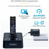 StarTech.com 1:1 M.2 NVMe Drive Duplicator, 90GBpm Standalone M.2 SSD Cloner/Copier, USB-C 3.2 20Gbps M.2 Dual-Bay Drive Docking Station — M2-HDD-DUPLICATOR-N1