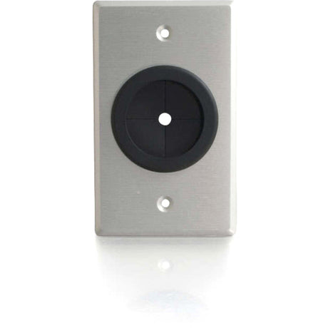 C2G 1.5in Grommet Cable Pass Through Single Gang Wall Plate - Brushed Aluminum — 40489