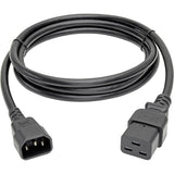 Eaton Tripp Lite Series Power Cord, C19 to C14 - 10A, 100-250V, 16 AWG, 6 ft. (1.83 m), Black — P047-006-10A