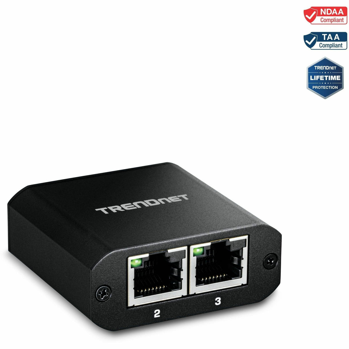 TRENDnet 2-Port Gigabit Splitter with USB Type C Power, TEG-102S, Splits One Network Connection Into Two, Ethernet Splitter, USB Type C Power Cable Included, NDAA & TAA Compliant — TEG-102S