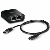 TRENDnet 2-Port Gigabit Splitter with USB Type C Power, TEG-102S, Splits One Network Connection Into Two, Ethernet Splitter, USB Type C Power Cable Included, NDAA & TAA Compliant — TEG-102S