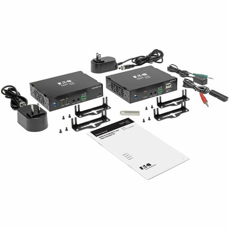 Eaton Tripp Lite Series DisplayPort over Fiber Extender Kit, Transmitter/Receiver, 4K 60 Hz, 4:4:4, RS-232, IR, Multimode LC, 985 ft. (300 m), TAA — B127F-1A1-MMDDA