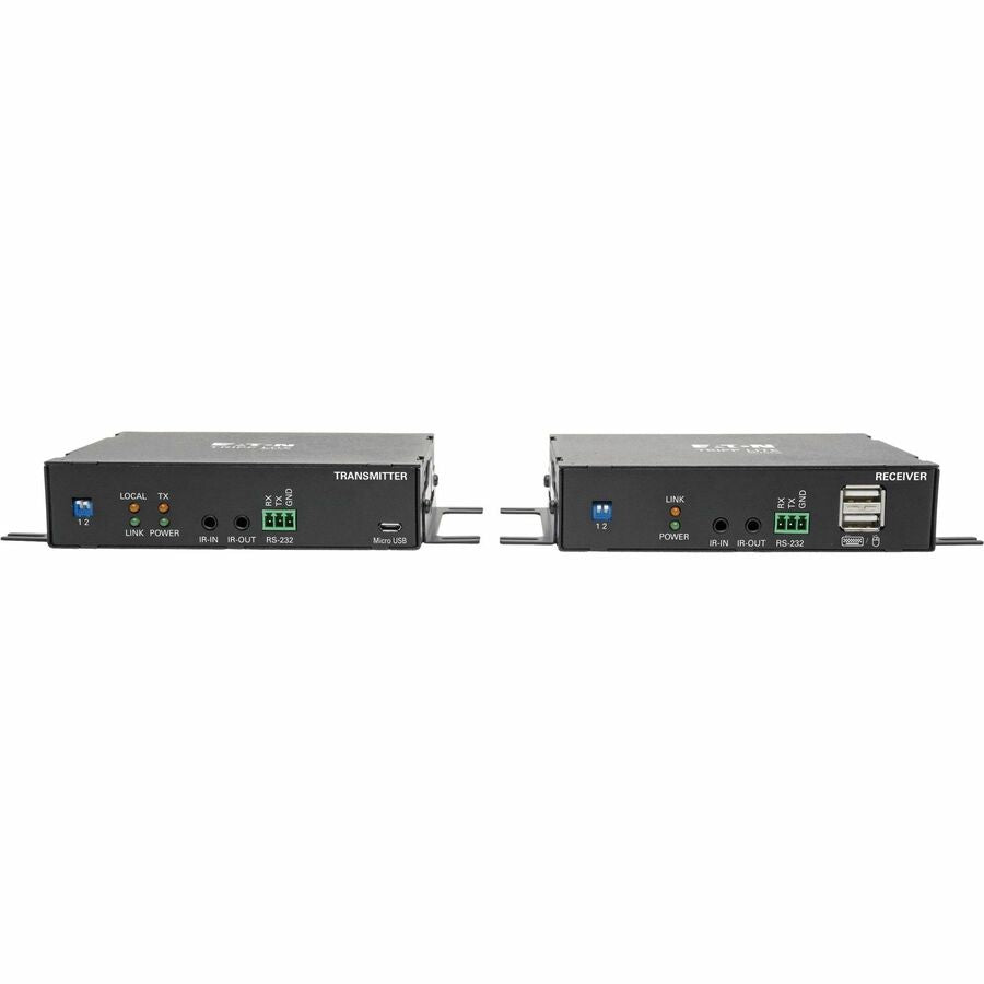 Eaton Tripp Lite Series DisplayPort over Fiber Extender Kit, Transmitter/Receiver, 4K 60 Hz, 4:4:4, RS-232, IR, Multimode LC, 985 ft. (300 m), TAA — B127F-1A1-MMDDA