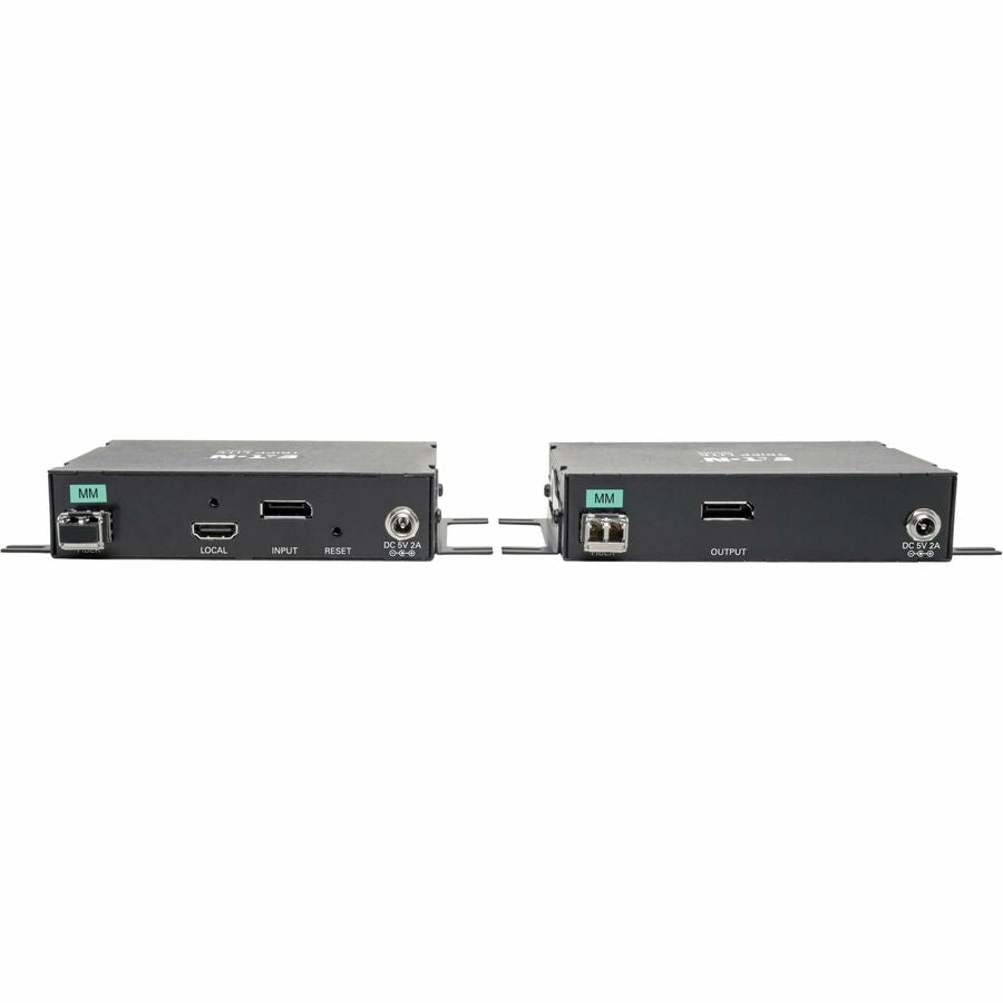 Eaton Tripp Lite Series DisplayPort over Fiber Extender Kit, Transmitter/Receiver, 4K 60 Hz, 4:4:4, RS-232, IR, Multimode LC, 985 ft. (300 m), TAA — B127F-1A1-MMDDA