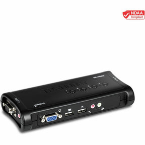 TRENDnet 4-Port USB KVM Switch With Audio, Control Up To 4 Computers, Windows, Linux, Mac OS Compliant, 2048 x 1526 VGA Resolution, Plug and Play, USB Powered, KVM Cables Included, Black, TK-409K