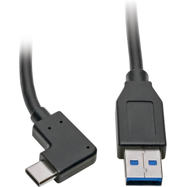 Eaton Tripp Lite Series USB-C to USB-A Cable (M/M), Right-Angle C, USB 3.2 Gen 1 (5 Gbps), Thunderbolt 3 Compatible, 3 ft. (0.91 m) — U428-003-CRA