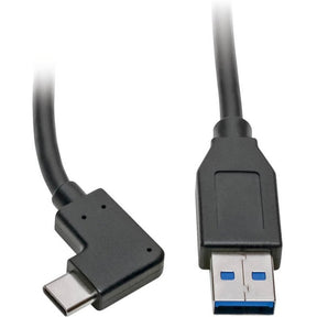 Eaton Tripp Lite Series USB-C to USB-A Cable (M/M), Right-Angle C, USB 3.2 Gen 1 (5 Gbps), Thunderbolt 3 Compatible, 3 ft. (0.91 m) — U428-003-CRA