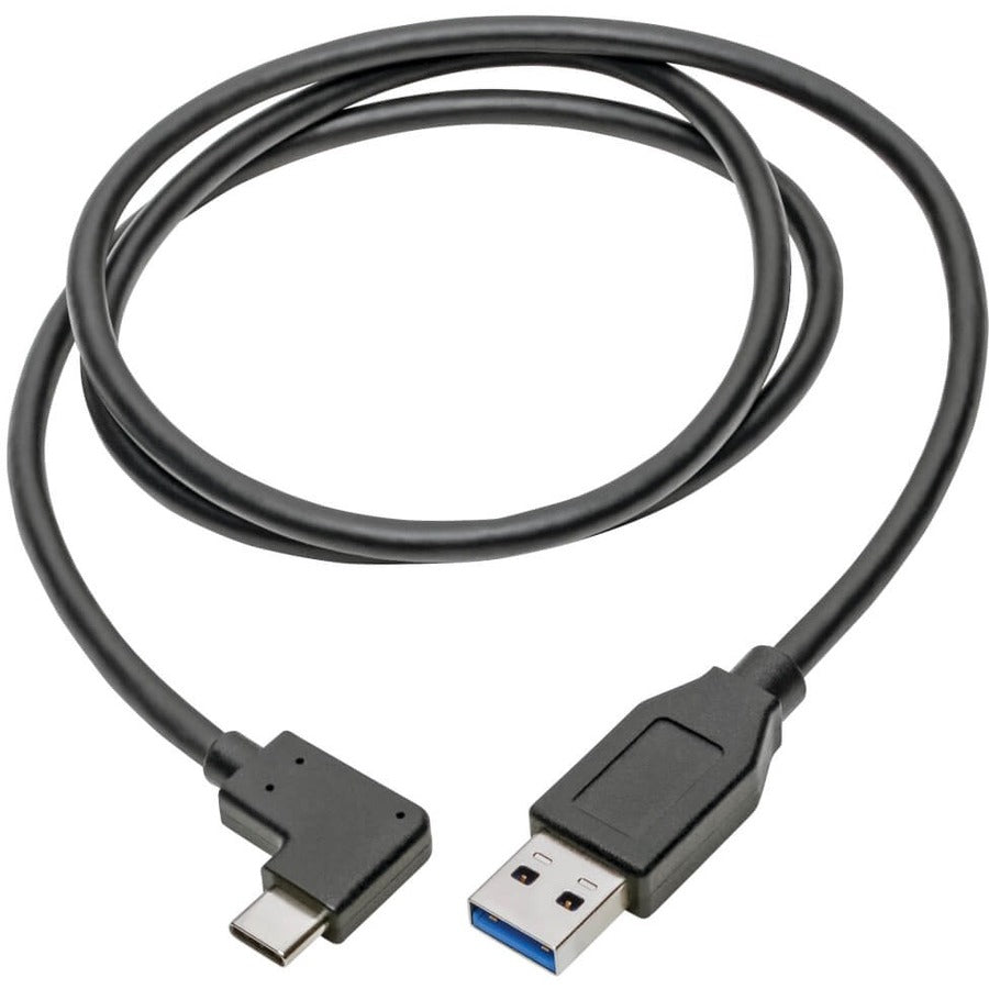 Eaton Tripp Lite Series USB-C to USB-A Cable (M/M), Right-Angle C, USB 3.2 Gen 1 (5 Gbps), Thunderbolt 3 Compatible, 3 ft. (0.91 m) — U428-003-CRA