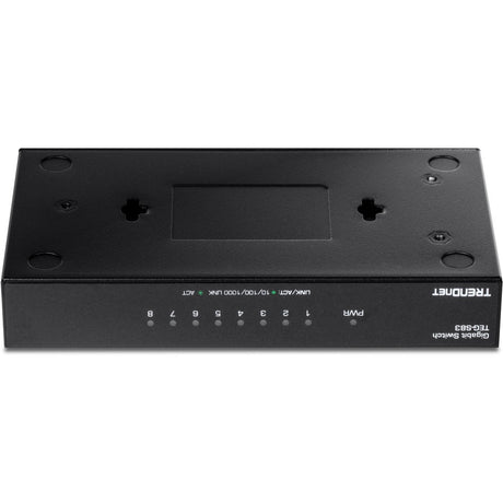 TRENDnet 8-Port Gigabit Desktop Switch, TEG-S83, 8 x Gigabit RJ-45 Ports, 16Gbps Switching Capacity, Fanless Design, Metal Enclosure, Lifetime Protection, Black — TEG-S83
