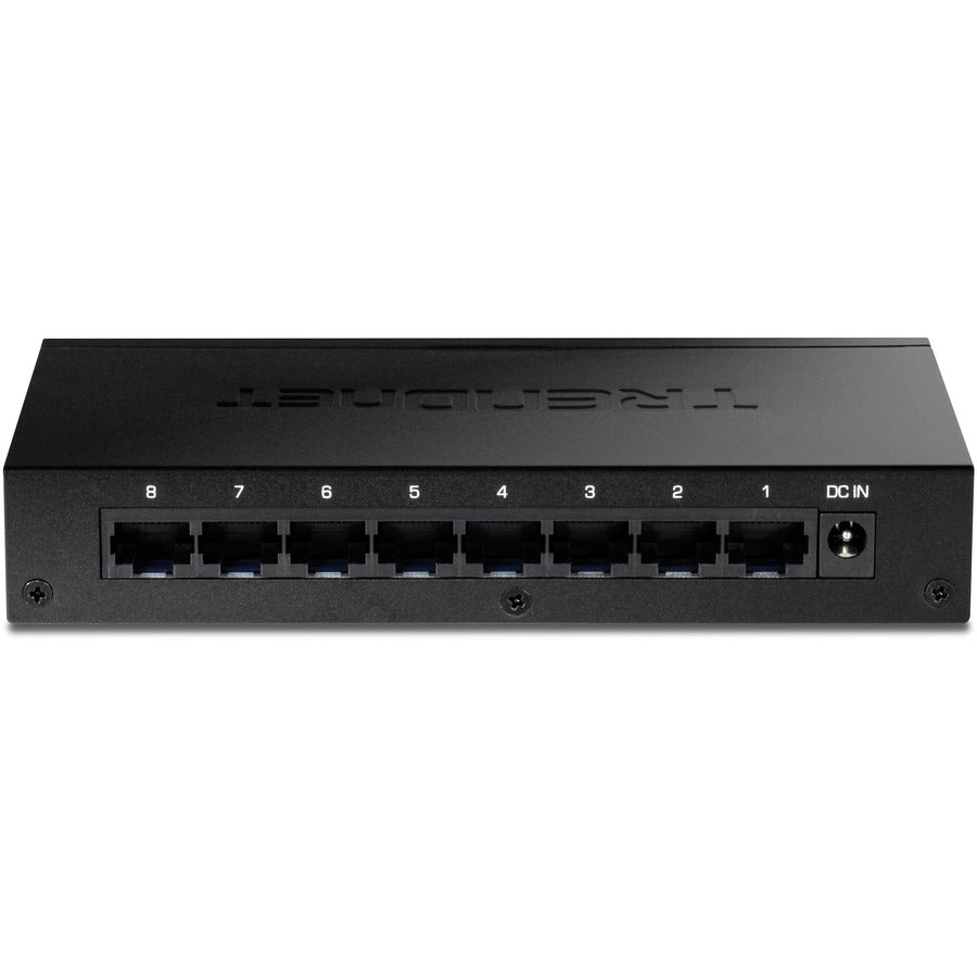 TRENDnet 8-Port Gigabit Desktop Switch, TEG-S83, 8 x Gigabit RJ-45 Ports, 16Gbps Switching Capacity, Fanless Design, Metal Enclosure, Lifetime Protection, Black — TEG-S83