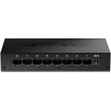 TRENDnet 8-Port Gigabit Desktop Switch, TEG-S83, 8 x Gigabit RJ-45 Ports, 16Gbps Switching Capacity, Fanless Design, Metal Enclosure, Lifetime Protection, Black — TEG-S83
