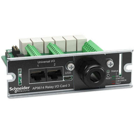 Dry contact, Management Options, Dry Contact I/O Card, monitor external UPS environmental sensors, output relays, and input contacts — AP9614