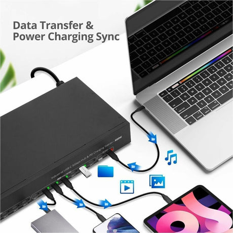 SIIG 16-port Industrial 600W USB-C PD Charging Station with 5Gbps USB Hub — ID-US0B11-S3