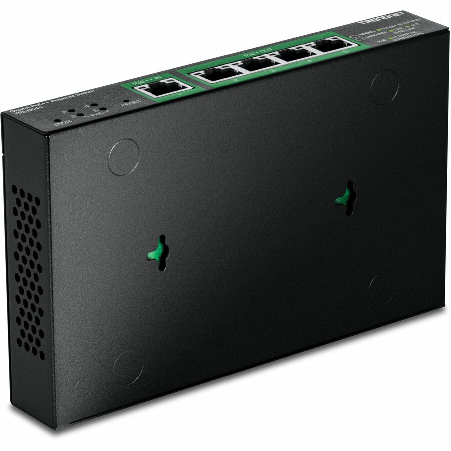 TRENDnet 5-Port Gigabit PoE++ Powered Managed Switch with PoE Passthrough, TPE-B541, 1 x Gigabit PoE++ Input, 4 x Gigabit PoE+ Output, 60W PoE Budget, NDAA TAA Compliant, Lifetime Protection — TPE-B541