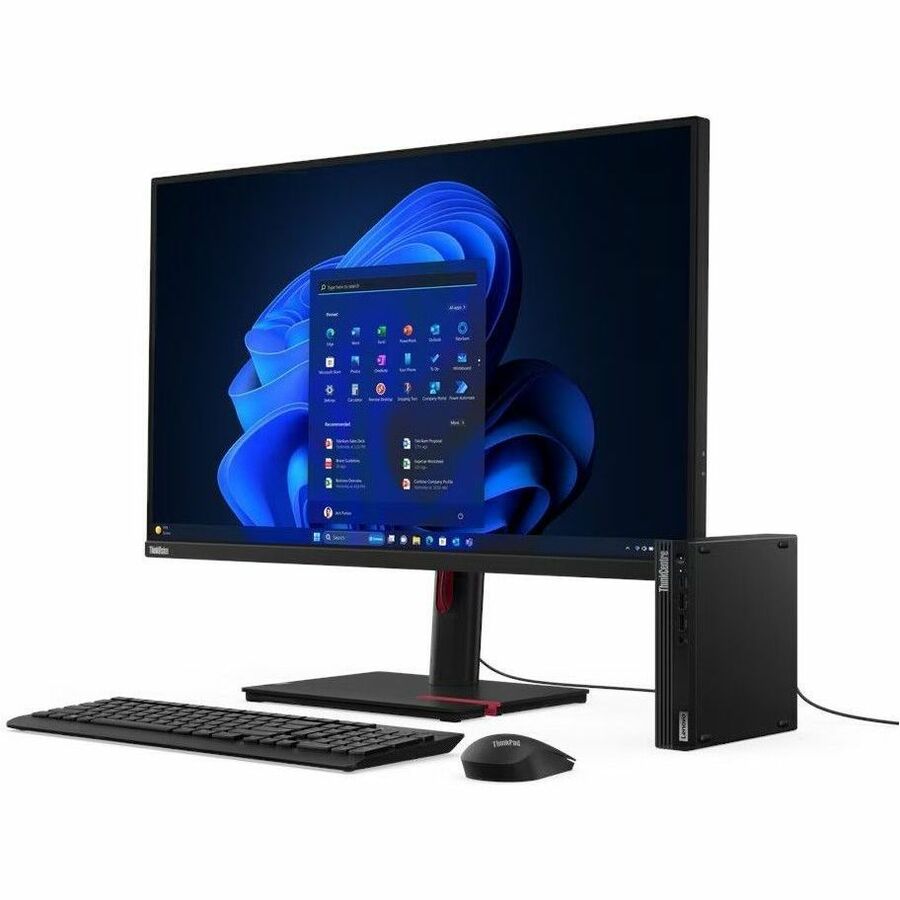 Lenovo ThinkCentre M70q Gen 5 12TD001XUS Desktop Computer - Intel Core i7 14th Gen i7-14700T - vPro Technology - 32 GB - 512 GB SSD - Tiny - Black — 12TD001XUS