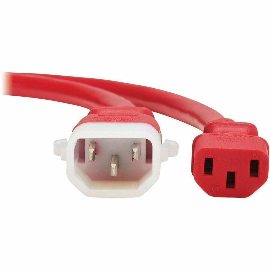 Eaton Tripp Lite Series PDU Power Cords, C13 to P-Lock C14 - Heavy-Duty, 15A, 250V, 14 AWG, 2 ft. (0.6 m), Red, 6 Pack — P005-E02-ARD-6