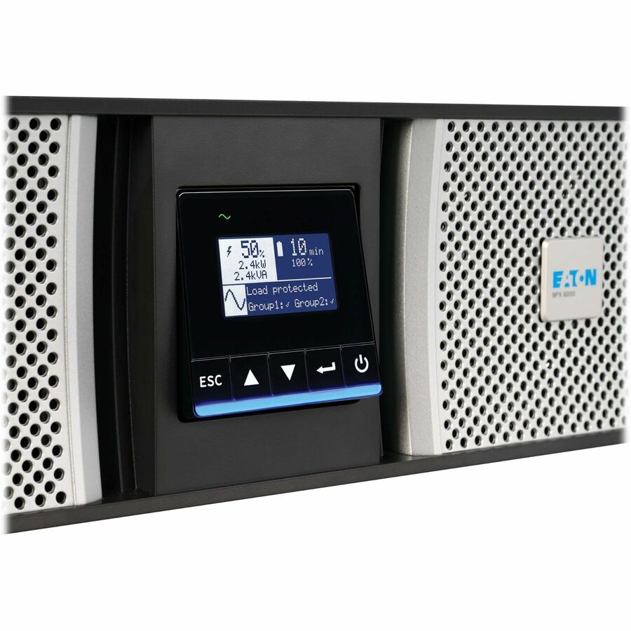 Eaton 9PX G2 5000VA 5000W 208V Online Double-Conversion UPS - L6-30P or Hardwired Input, 2 L6-20R, 2 L6-30R, Hardwired Output, Cybersecure Network Card, Extended Run, 3U Rack/Tower — 9PX5KG2