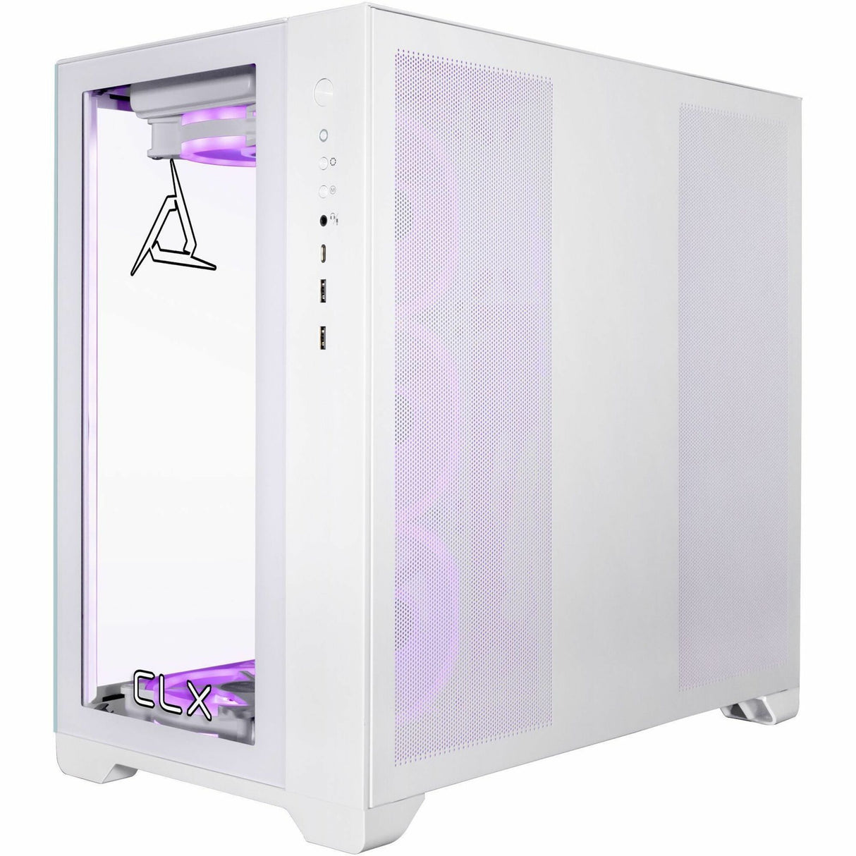 CLX SET Gaming Desktop Computer - AMD Ryzen 7 7800X3D - 64 GB - 6 TB HDD - 2 TB SSD - Mid-tower - White — TGMSETRTU5205WM