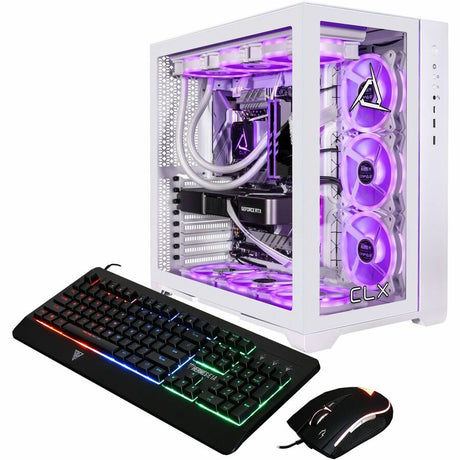 CLX SET Gaming Desktop Computer - AMD Ryzen 7 7800X3D - 64 GB - 6 TB HDD - 2 TB SSD - Mid-tower - White — TGMSETRTU5205WM