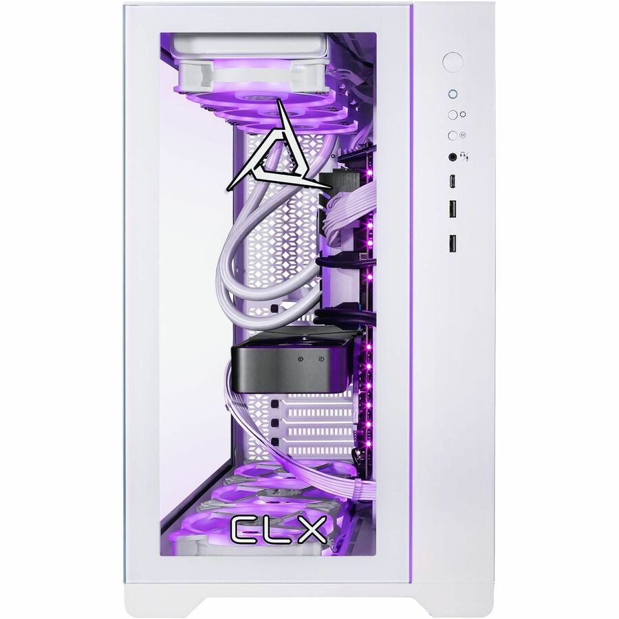 CLX SET Gaming Desktop Computer - AMD Ryzen 7 7800X3D - 64 GB - 6 TB HDD - 2 TB SSD - Mid-tower - White — TGMSETRTU5205WM