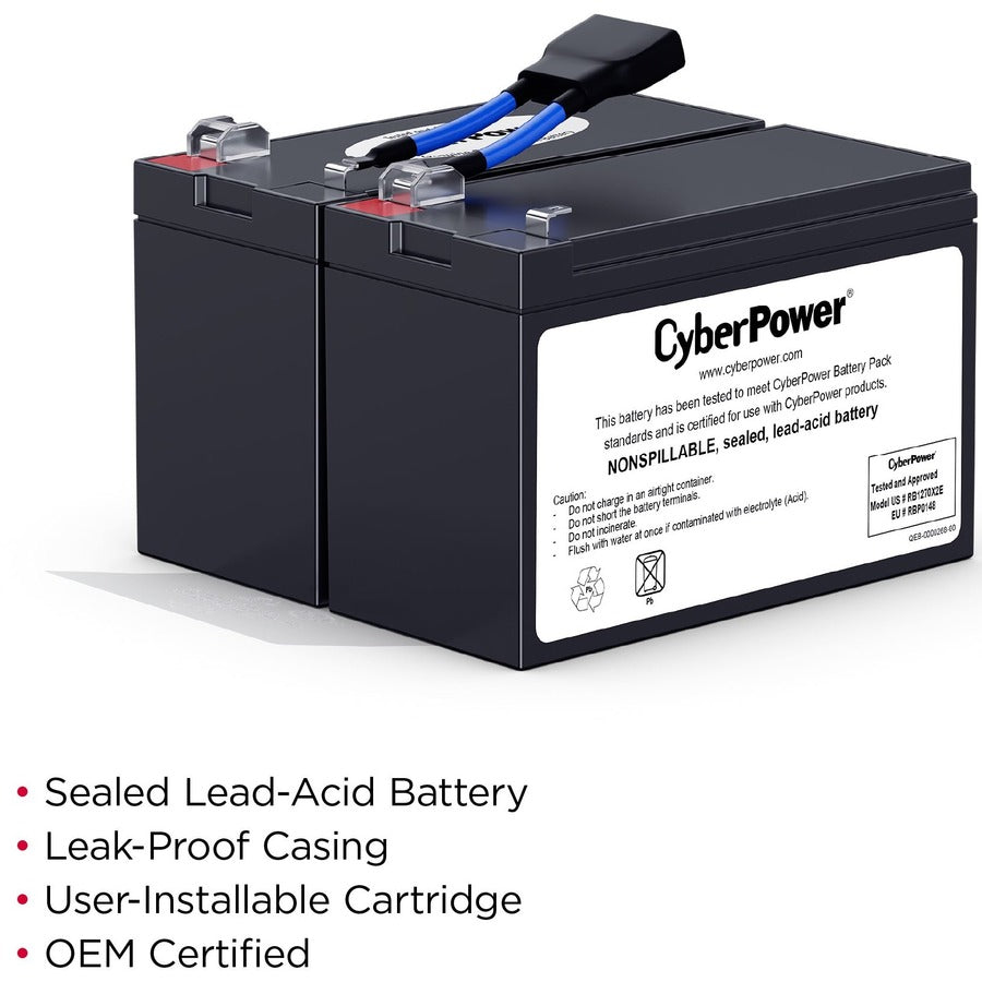CyberPower RB1270X2E Replacement Battery Cartridge — RB1270X2E