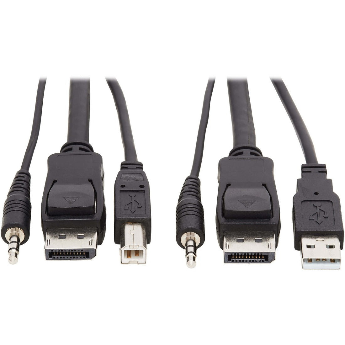 Eaton Tripp Lite Series DisplayPort KVM Cable Kit, 3 in 1 - 4K DisplayPort, USB, 3.5 mm Audio (3xM/3xM), 4:4:4, 6 ft. (1.83 m), Black — P783-006