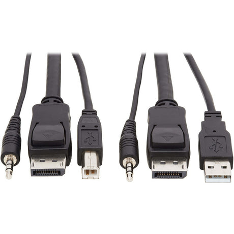 Eaton Tripp Lite Series DisplayPort KVM Cable Kit, 3 in 1 - 4K DisplayPort, USB, 3.5 mm Audio (3xM/3xM), 4:4:4, 6 ft. (1.83 m), Black — P783-006