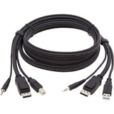 Eaton Tripp Lite Series DisplayPort KVM Cable Kit, 3 in 1 - 4K DisplayPort, USB, 3.5 mm Audio (3xM/3xM), 4:4:4, 6 ft. (1.83 m), Black — P783-006