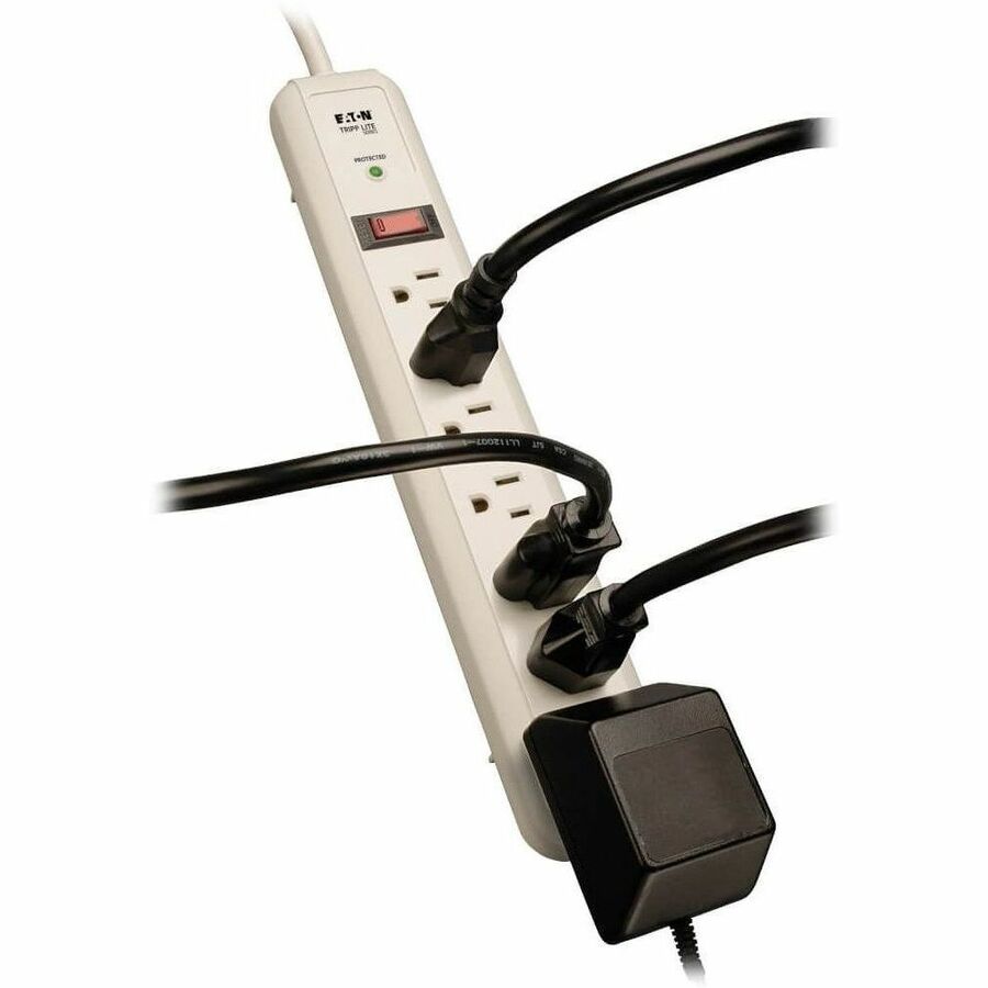 Eaton Tripp Lite Series Protect It! 7-Outlet Surge Protector, 4 ft. (1.22 m) Cord, 1080 Joules, 1 Diagnostic LED, Light Gray Housing — TLP74R