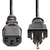StarTech.com 25ft(7.6m) Computer Power Cord, NEMA 5-15P to C13, 10A 125V 18AWG, Black Replacement AC PC Power Cord, TV/Monitor Power Cable — PXT10125