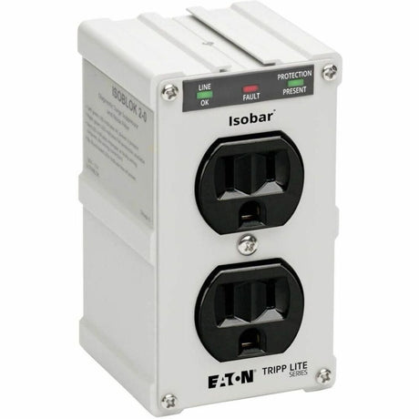 Eaton Tripp Lite Series Isobar 2-Outlet Surge Protector, Direct Plug-In, 1410 Joules, Diagnostic LEDs, Metal Housing — ISOBLOK2-0