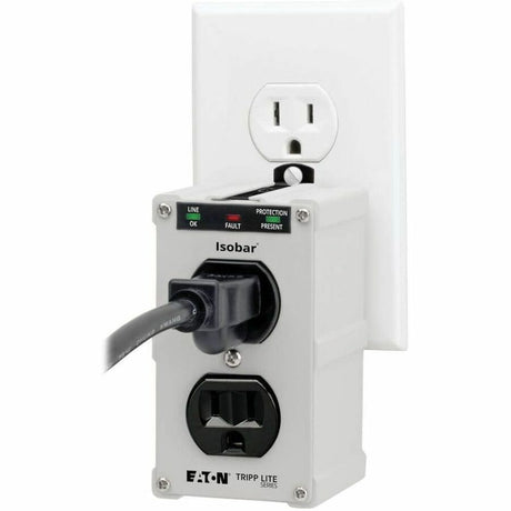 Eaton Tripp Lite Series Isobar 2-Outlet Surge Protector, Direct Plug-In, 1410 Joules, Diagnostic LEDs, Metal Housing — ISOBLOK2-0