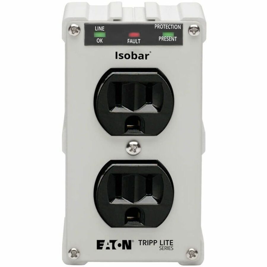 Eaton Tripp Lite Series Isobar 2-Outlet Surge Protector, Direct Plug-In, 1410 Joules, Diagnostic LEDs, Metal Housing — ISOBLOK2-0
