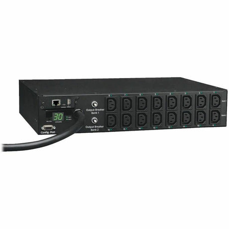 Eaton 5.5kW Single-Phase Switched PDU - LX Interface, 208/230V Outlets (16 C13), L6-30P Input, 12 ft. (3.66 m) Cord, 2U Rack-Mount, TAA — PDUMH30HVNET