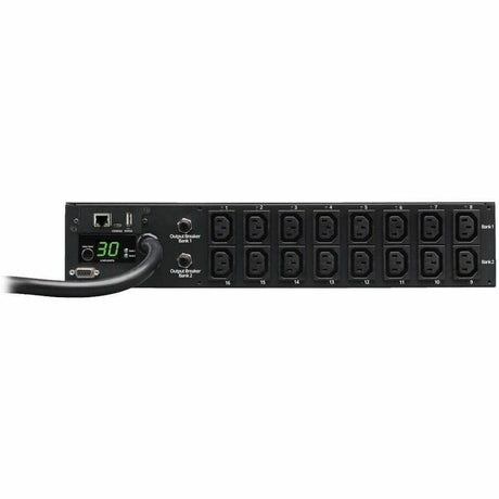 Eaton 5.5kW Single-Phase Switched PDU - LX Interface, 208/230V Outlets (16 C13), L6-30P Input, 12 ft. (3.66 m) Cord, 2U Rack-Mount, TAA — PDUMH30HVNET