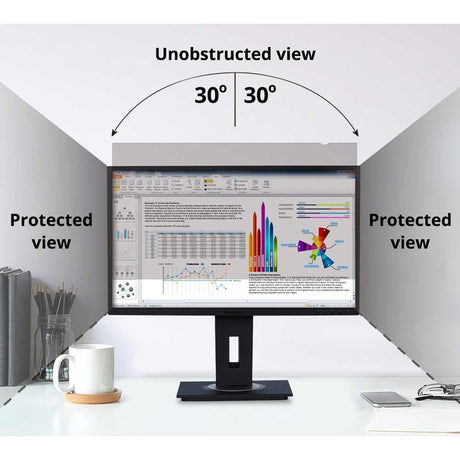 ViewSonic 23.0" Privacy Filter Screen Protector for Widescreen (16:9) LCD Monitor Lightweight Anti-glare and Anti-scratch, Black. 20 screen protectors per master pack. — VSPF2300